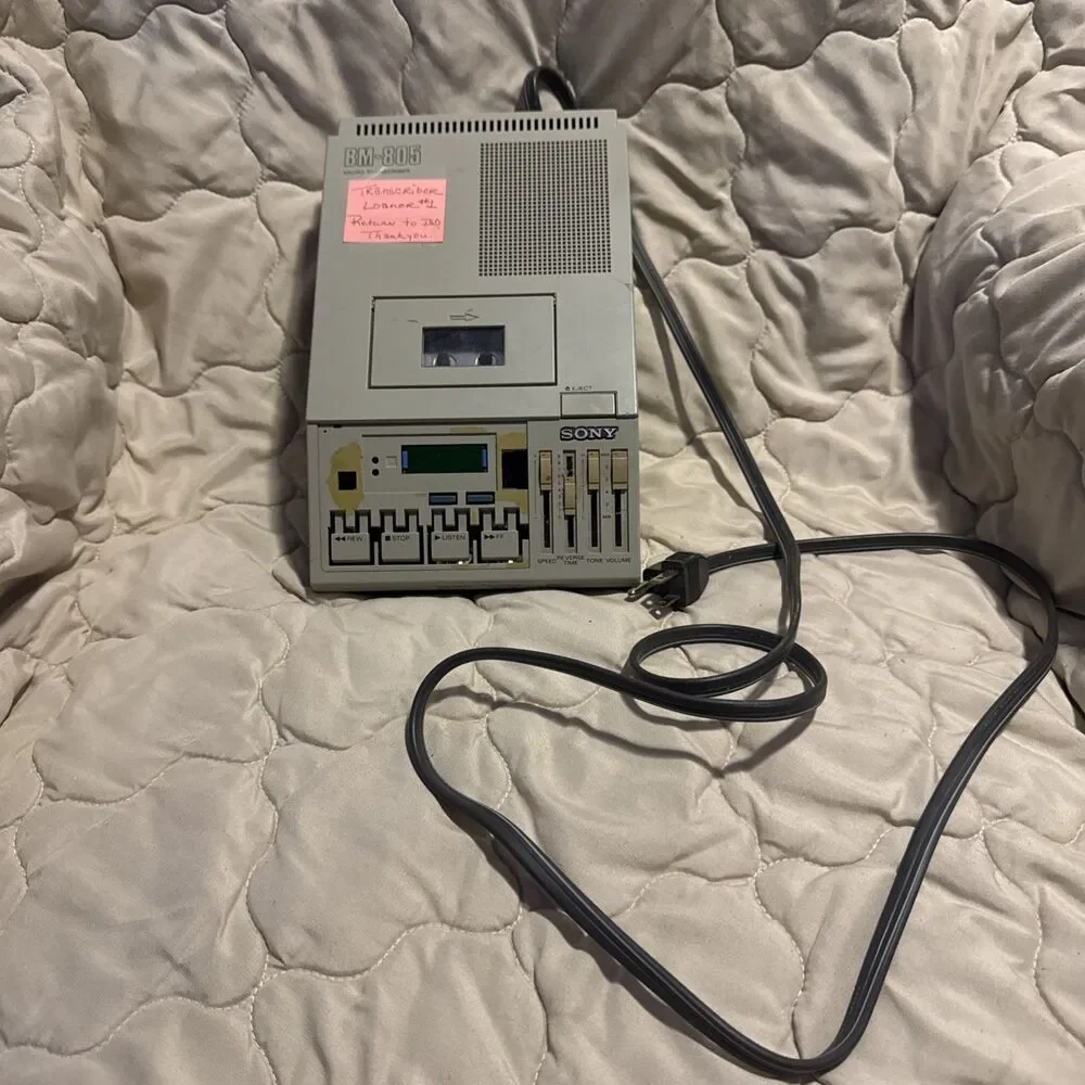 SONY BM-805 MicroTranscriber AC 120V 60Hz 150mA Turns On